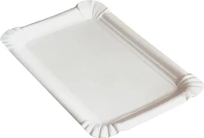 Produktbild von 250 flache Pappteller weiß eckig 11 x 17 cm