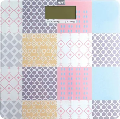 Produktbild von MSV Digitale Personenwaage Körperwaage Waage Gewichtswaage aus Sicherheitsglas, Slim Design, "Ceramique Pastell"