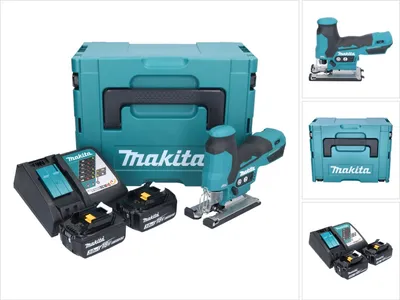 Obrázok produktu pre Akumulátorová priamočiara píla Makita DJV 185 RFJ 18 V bezkartáčová + 2x akumulátor 3,0 Ah + nabíjačka + Makpac