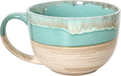 Image de Bols verts en céramique de 700 ml pour la soupe, le café et le petit-déjeuner