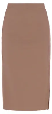 Produktbild von Damen Bleistiftrock knielang figurbetont in Beige mit Seitenschlitz, Größe XL