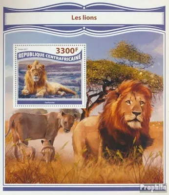 Produktbild von Briefmarken Zentralafrikanische Republik 2017 Mi Block 1682 (kompl. Ausgabe) postfrisch Löwen