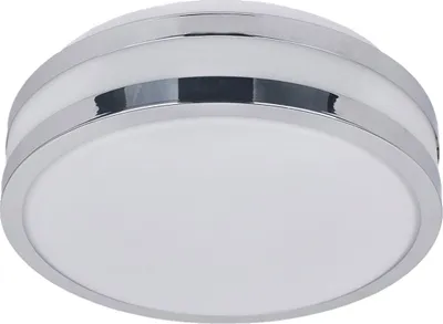 Image de Plafonnier NORD 1xE27/40W,IP44, chrome/blanc/opale Ø 195 L : 85, douille E27, intensité lumineuse variable