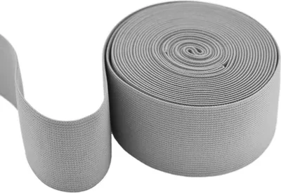 5m flaches Gummiband 50 mm breit Oeko-Tex Gummilitze elastisches Band hellgrau