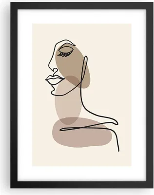 Produktbild von Gerahmtes Poster - Schwarzer Rahmen - Linie Kunst Boho - 30x40 cm - Wand Bild - Wanddeko - Wandbilder - Kunstposter - Wandposter - Bilderrahmen - Bilder - Kunstdruck - Wanddekoration - P2BPA30x40-4728