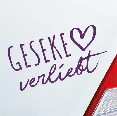 Produktbild von Auto Aufkleber Geseke verliebt Herz Stadt Heimat Liebe Car 19x9 cm Lila Sticker Heckscheibenaufkleber
