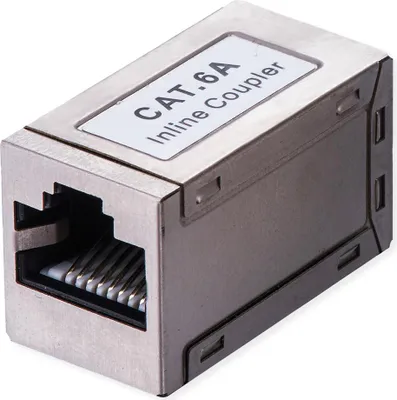 Produktbild von VALUE RJ-45 Kupplung geschirmt, Cat.6A (Class EA), silberfarben