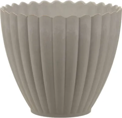 Produktbild von Blumentopf Ø13xH11,5cm rund Kunststoff grau gewischt Pflanztop Deko Pflanzgefäß