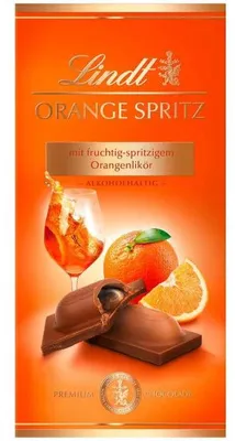 Image de Tablette de chocolat au lait Lindt Orange Spritz, acidulée et fruitée, 100 g