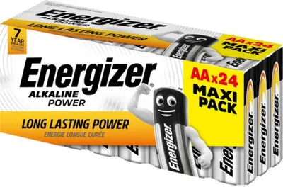Produktbild von Batterie Power Mignon AA 1,5 Volt weiß/gelb 24 Stück. Packung mit 8 Stück