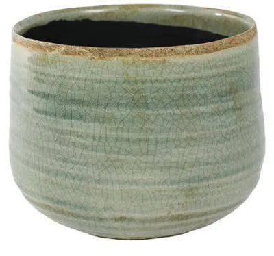 Productafbeelding van Ter Steege - Bloempot - Keramiek - groen - D26 x H26 cm - opening 21,5 cm