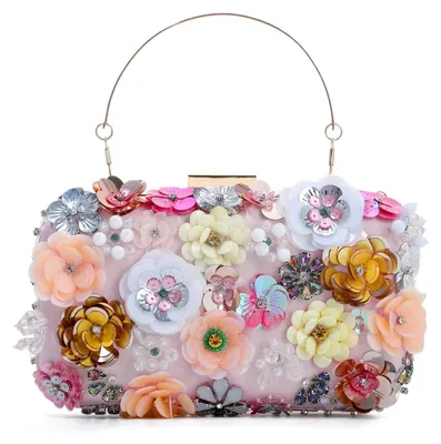 Immagine prodotto di Solidchoice - Pochette 3D a forma di fiore con manico, ideale per matrimoni e feste