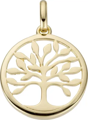 Produktbild von Anhänger Baum aus 585 Gold Gelbgold rund Ø 13,4mm glänzend Halsschmuck