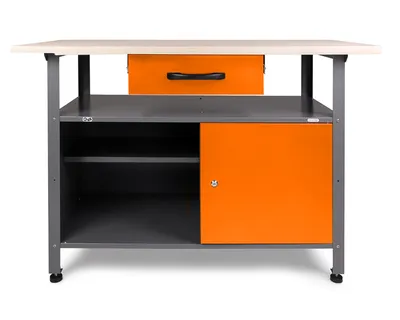 Produktbild von ONDIS24 Werkbank Klaus 120 cm orange Höhe 85 cm