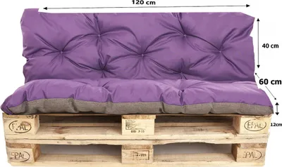 Produktbild von Palettenkissen set 120x60x40cm, Palettenkissen Violett, Gartenkissen, palettenkissen outdoor, Satz Kissen für Gartenmöbel, europaletten sitzkissen
