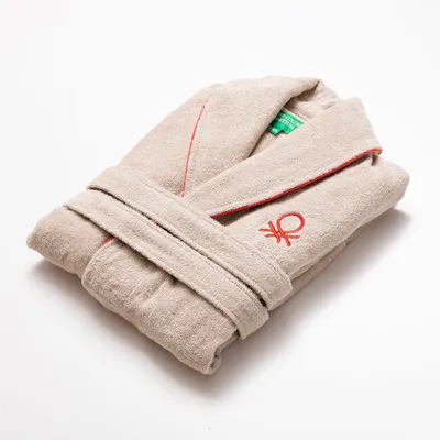 Zdjęcie produktu dla Szlafrok L/XL, 360 g/m², 100% bawełna, beżowy, Tevere Benetton