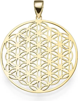 Anhänger-Lebensblume-mit-Ornament-585-Gelbgold-24-5mm