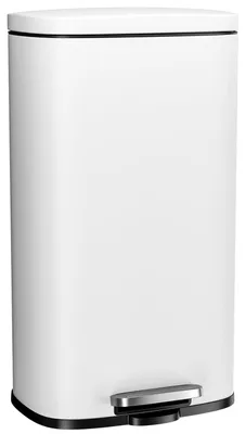 Image de Poubelle Clevich de 30 litres en acier, poubelle à pédale de 30 litres - Blanche