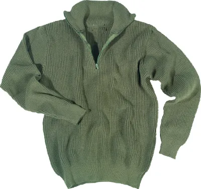Zdjęcie produktu dla MIL-TEC Troyer Pullover PAN olive sweter myśliwski sweter roboczy sweter marynarski 56