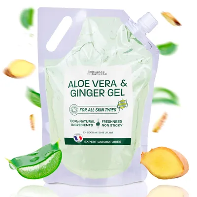 Zdjęcie produktu dla Żel aloesowy i imbirowy – nawilżający i ujędrniający – z organicznym aloesem Fres
