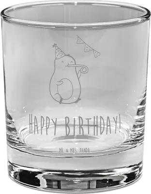 Produktbild von Mr. & Mrs. Panda Tumbler Avocado Geburtstag - Transparent - Geschenk, Alles Gute, Party, Whisky, Whiskey, Feier, Whiskyglas, Happy Birthday, Glas, Gravur