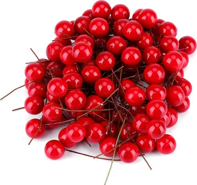 Produktbild von 100pcs künstliche rote Stechpalme Beere Weihnachten Haus Dekoration hängende Ornamente