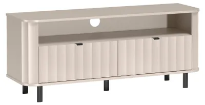 Produktbild von Selsey Novado – TV-Lowboard mit zwei Klappen und offenem Fach, Kaschmirgrau, 137 cm