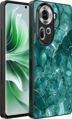 Produktbild von Smartphonica Handyhülle passend für Oppo Reno 11 mit Marmor  aufdruck - TPU-Rückseite Fall Marmor-Design - Gold Grün