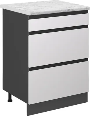 Zdjęcie produktu dla Szafka dolna do kuchni Vicco R-Line Biały 60 cm  J-ShapeBR Marmur, Model 46702