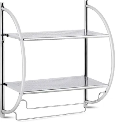 Obrázok produktu pre Vešiak na uteráky do kúpeľne nástenný vešiak na uteráky do kúpeľne strieborná 45 x 25,5 x 55 cm kov