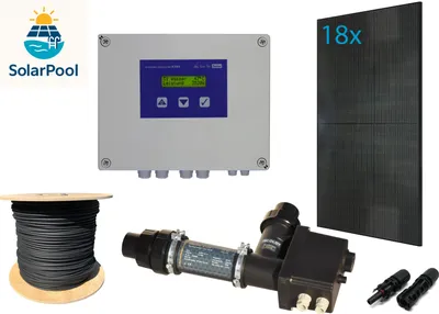 Produktbild von KTR4 PV Poolheizung Komplettset 100 % autark, 18×410 Wp PV-Module, 6 kW Wärmetauscher