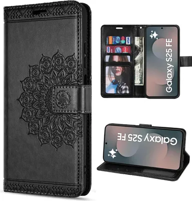 Produktbild von Handy Tasche für Samsung Galaxy S25 FE Hülle Handyhülle Klapphülle Wallet Case in Schwarz