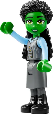 A LEGO minifigure of Elphaba from Wicked.