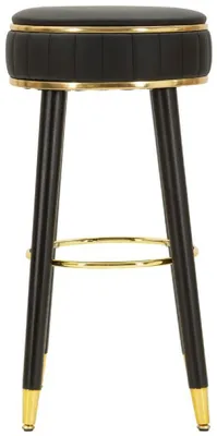 Produktbild von Mauro Ferretti Barhocker LONDON Schwarz Gold Ø 38x74 cm