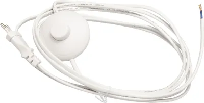 Produktbild von Netzkabel 3 m Eurostecker + Fußschalter 300 WS C7 in weß offenes Ende
