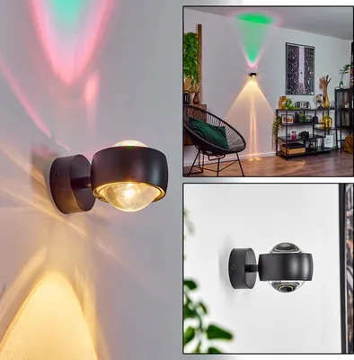 Produktbild von Osacca »Osacca« moderner Wandstrahler aus Metall/Glas in Schwarz/Klar