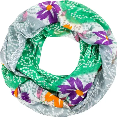 Produktbild von Sunsa Damen Loop Schal. Baumwolle Schlauchschal. Dünn Loopschal mit Blumendesign