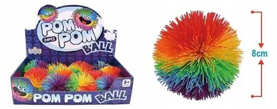 Immagine prodotto di Regenbogenfarbener Haarballen, 8 cm