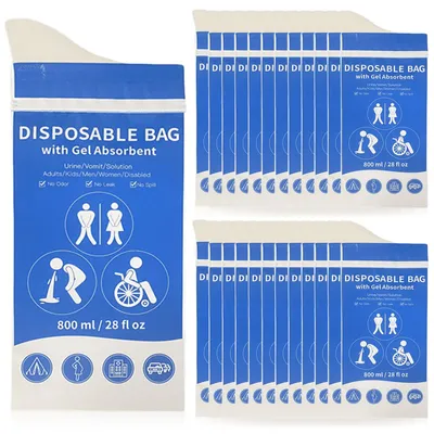 24 Wegwerfurinebeutel 800 ml Gel-Urinbeutel tragbar Reise-Urinal