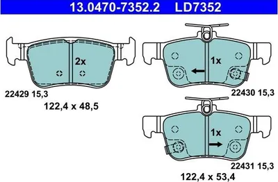 Image de Plaquettes de frein complètes ATE 13.0470-7352.2