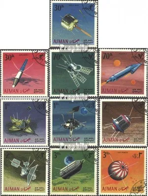 Produktbild von Briefmarken Ajman 1968 Mi 257A-266A (kompl.Ausg.) gestempelt Erforschung des Weltraums