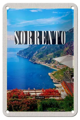Produktbild von Blechschild Reise 12x18cm Sorrento Italien Meer Ausblick Trip Schild