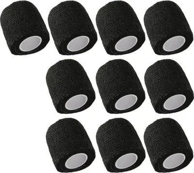 Obrázok produktu pre 10 kusov samolepiacich obväzov, náplasti na prsty, obväzov na prsty, obväzov na rany, samolepiace, vodeodolné, 5 cm x 4,5 m (čierna)