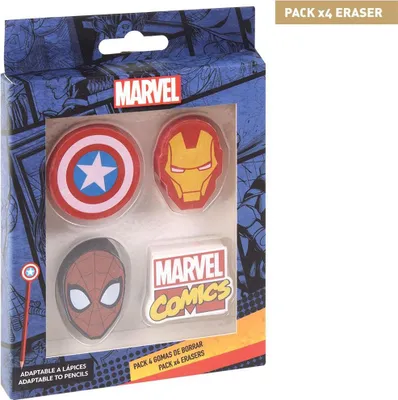 Produktbild von Marvel Comics Radiergummis, Aufsteckradierer - 4er Pack- Avengers Eraser