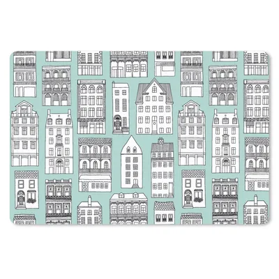 Produktbild von MuchoWow® Schreibtischunterlage Muster - Haus - Skyline 60x40 cm - XXL Mauspad - Großes Mauspad