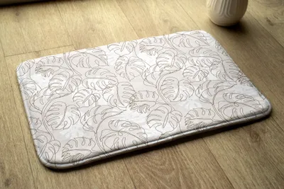 Produktbild von Badteppich Saugfähige - Badezimmer Teppich - Rutschfester Badvorleger Badematte - 75x45 cm - Monstera Blätter