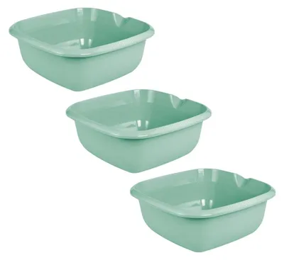 Produktbild von keeeper björk 3x Universal-Schüssel mit Ausguss, Eckig, 13 l, 38 x 38 cm, Nordic Green