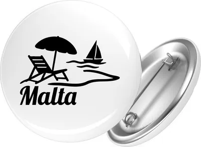Produktbild von Huuraa Button Malta Malta 59mm rund mit Sicherheitsnadel Ansteckbutton Geschenkidee
