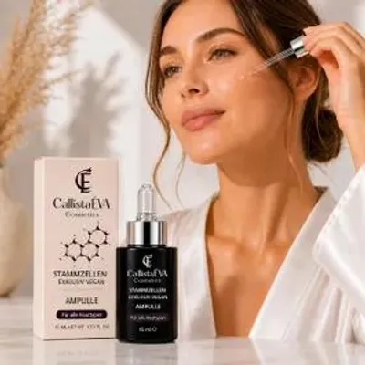 Produktbild von CallistaÉVA Hyaluron Stammzellen Ampullen [ Germany] –Veganes Anti-Aging Hydrating Serum mit Pflanzenstammzellen, Panthenol– Beruhigendes, Straffung & Feuchtigkeit – Trockene, alle hauttypen 15ml