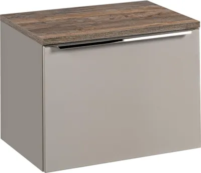 Immagine prodotto di Mobile Bagno 60 Cm Frontale Grigio Piano Di Lavoro Rovere Santa Fe Vintage